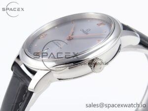 Omega De Ville Date SS MKF 1:1 Best Edition Grey Dial Roman Marker on Black Leather Strap A8800 - Image 7