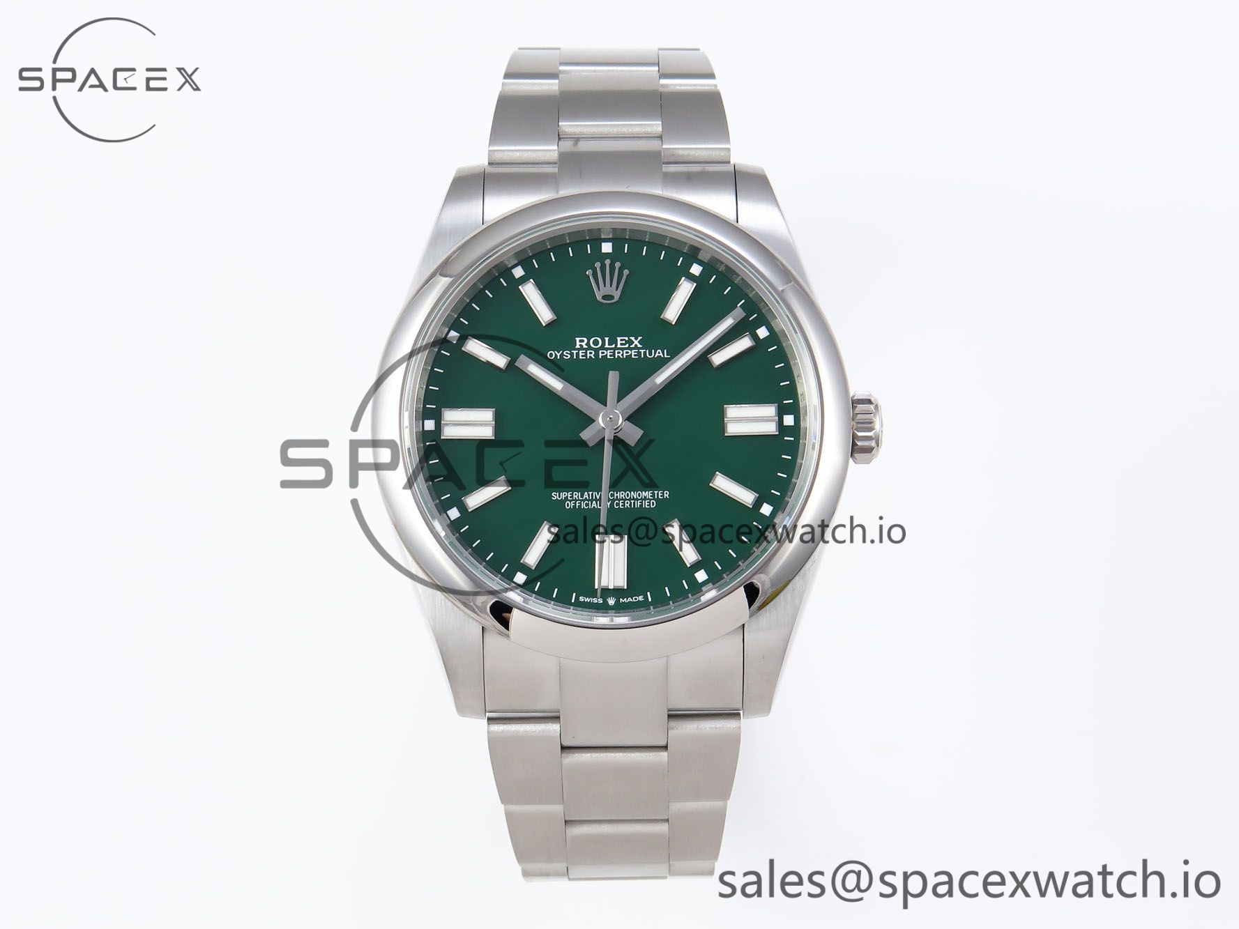 IMG_0492 Rolex Oyster Perpetual 124300 41mm VSF 1:1 Best Edition 904L Steel Green Dial VS3235 - Image 1