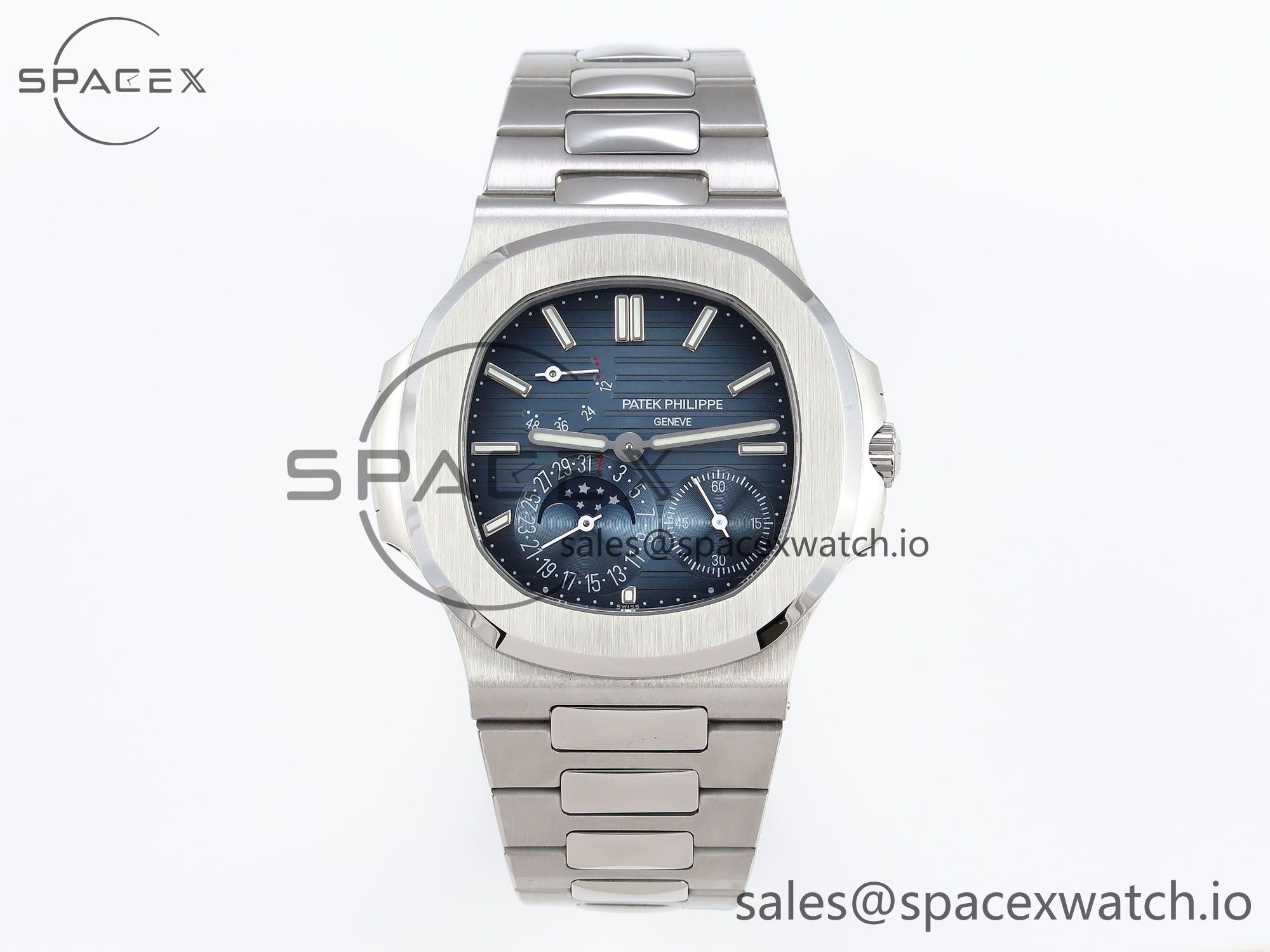 IMG_0522 PATEK PHILIPPE NAUTILUS 5712 SS VSV 1:1 BEST EDITION BLUE DIAL ON SS BRACELET A240 SUPER CLONE V2 - Image 1