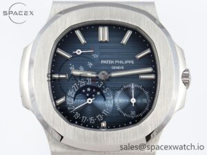 PATEK PHILIPPE NAUTILUS 5712 SS VSV 1:1 BEST EDITION BLUE DIAL ON SS BRACELET A240 SUPER CLONE V2 - Image 2