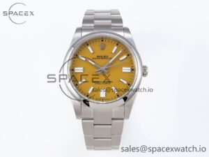 Rolex Oyster Perpetual 124300 41mm VSF 1:1 Best Edition 904L Steel Yellow Dial VS3235