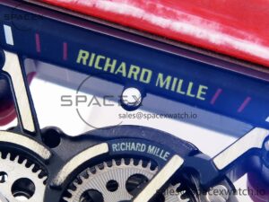 Richard Mille RM035 Red Carbon T+F Best Edition Skeleton Dial on White Rubber Strap Clone RMUL2 - Image 9
