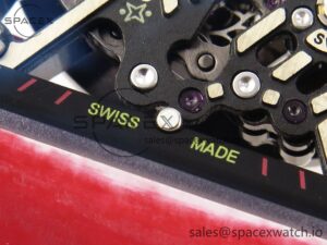 Richard Mille RM035 Red Carbon T+F Best Edition Skeleton Dial on White Rubber Strap Clone RMUL2 - Image 11