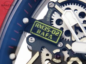 Richard Mille RM035 Red Carbon T+F Best Edition Skeleton Dial on White Rubber Strap Clone RMUL2 - Image 12