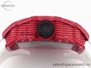 Richard Mille RM035 Red Carbon T+F Best Edition Skeleton Dial on White Rubber Strap Clone RMUL2 - Image 14