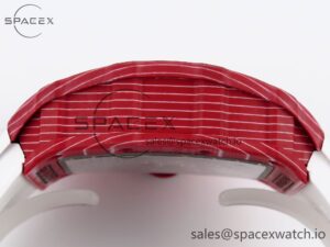 Richard Mille RM035 Red Carbon T+F Best Edition Skeleton Dial on White Rubber Strap Clone RMUL2 - Image 13
