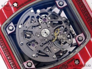 Richard Mille RM035 Red Carbon T+F Best Edition Skeleton Dial on White Rubber Strap Clone RMUL2 - Image 17