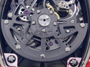 Richard Mille RM035 Red Carbon T+F Best Edition Skeleton Dial on White Rubber Strap Clone RMUL2 - Image 18