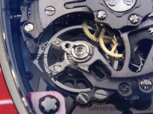 Richard Mille RM035 Red Carbon T+F Best Edition Skeleton Dial on White Rubber Strap Clone RMUL2 - Image 19