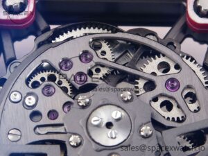 Richard Mille RM035 Red Carbon T+F Best Edition Skeleton Dial on White Rubber Strap Clone RMUL2 - Image 20