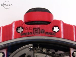 Richard Mille RM035 Red Carbon T+F Best Edition Skeleton Dial on White Rubber Strap Clone RMUL2 - Image 22