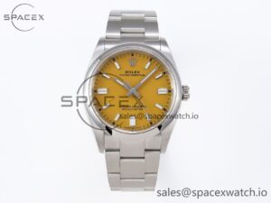 Rolex Oyster Perpetual 126000 36mm VSF 1:1 Best Edition 904L Steel Yellow Dial VS3235