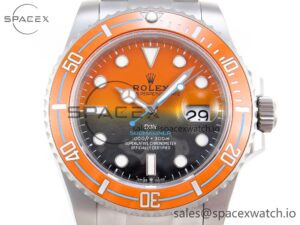 Rolex Submariner DIW Sandblasted VSF 1:1 Best Edition Orange Ceramic Bezel Orange/Black Dial on SS Bracelet VS3135 - Image 2