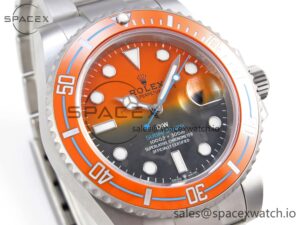 Rolex Submariner DIW Sandblasted VSF 1:1 Best Edition Orange Ceramic Bezel Orange/Black Dial on SS Bracelet VS3135 - Image 3