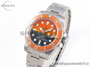 Rolex Submariner DIW Sandblasted VSF 1:1 Best Edition Orange Ceramic Bezel Orange/Black Dial on SS Bracelet VS3135 - Image 4