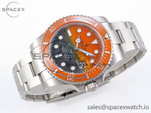 Rolex Submariner DIW Sandblasted VSF 1:1 Best Edition Orange Ceramic Bezel Orange/Black Dial on SS Bracelet VS3135 - Image 6
