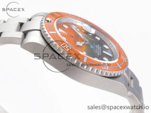 Rolex Submariner DIW Sandblasted VSF 1:1 Best Edition Orange Ceramic Bezel Orange/Black Dial on SS Bracelet VS3135 - Image 8