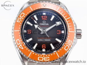 Omega Seamaster 6000M Ultra Deep SS VSF 1:1 Best Edition Brown Dial Orange Bezel on SS Bracelet A8912 Super Clone - Image 2