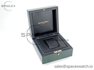 AUDEMARS PIGUET NEW GREEN WOODEN WATCH BOX AND PAPERS IMPORTANT NOTE