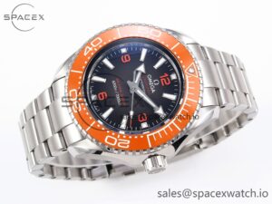 Omega Seamaster 6000M Ultra Deep SS VSF 1:1 Best Edition Brown Dial Orange Bezel on SS Bracelet A8912 Super Clone - Image 6