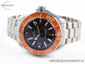 Omega Seamaster 6000M Ultra Deep SS VSF 1:1 Best Edition Brown Dial Orange Bezel on SS Bracelet A8912 Super Clone - Image 5