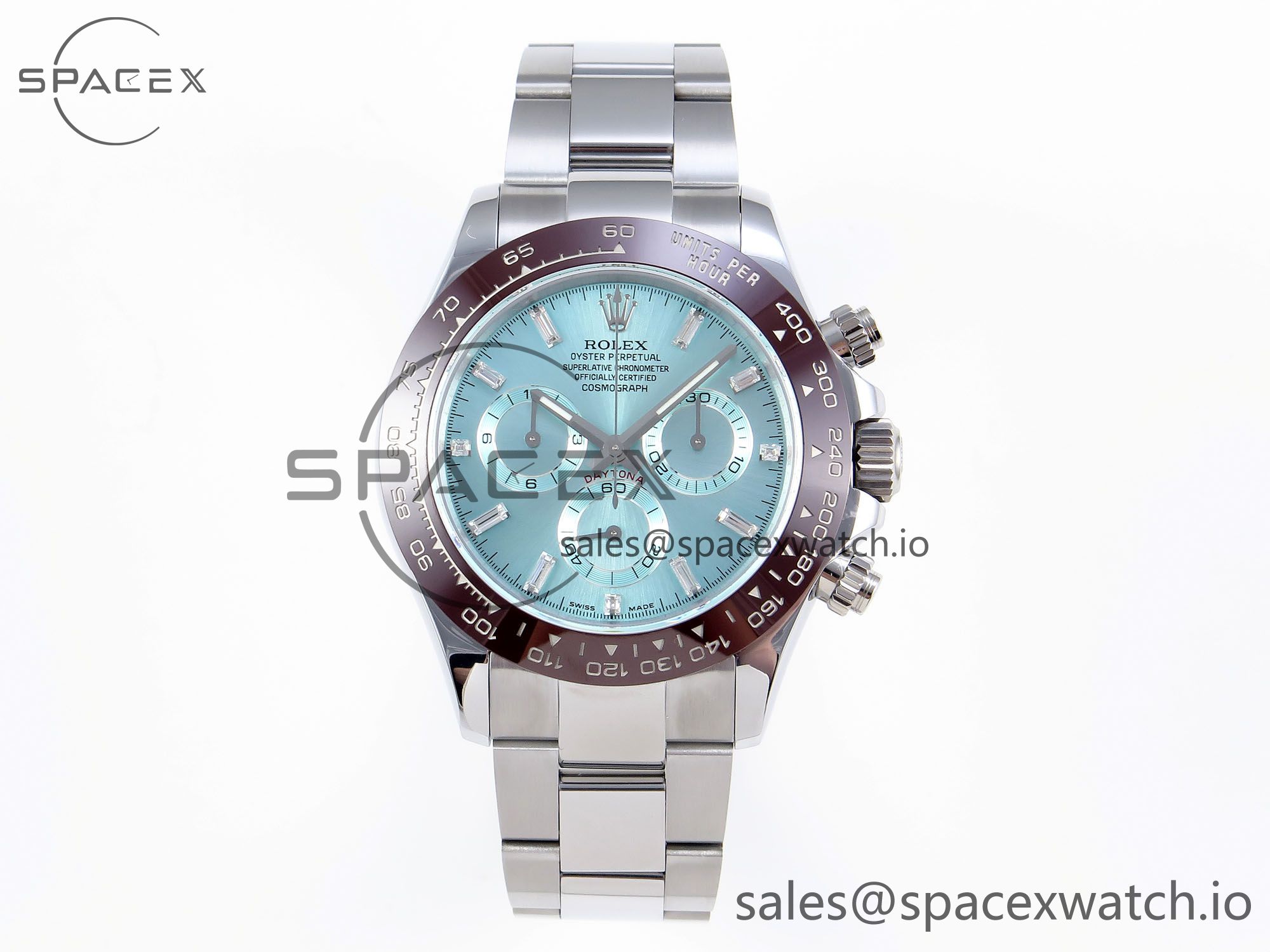 IMG_0710-1.jpg Rolex Daytona 116506 QF 1:1 Best Edition Ice Blue Dial Crystal Markers on SS Bracelet SH4130 V3 (Gain Weight) - Image 1