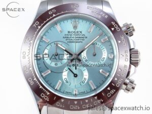 Rolex Daytona 116506 QF 1:1 Best Edition Ice Blue Dial Crystal Markers on SS Bracelet SH4130 V3 (Gain Weight) - Image 2