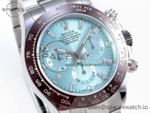 Rolex Daytona 116506 QF 1:1 Best Edition Ice Blue Dial Crystal Markers on SS Bracelet SH4130 V3 (Gain Weight) - Image 3