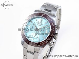 Rolex Daytona 116506 QF 1:1 Best Edition Ice Blue Dial Crystal Markers on SS Bracelet SH4130 V3 (Gain Weight) - Image 4