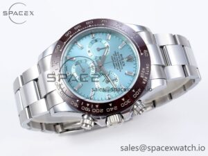 Rolex Daytona 116506 QF 1:1 Best Edition Ice Blue Dial Crystal Markers on SS Bracelet SH4130 V3 (Gain Weight) - Image 6