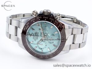 Rolex Daytona 116506 QF 1:1 Best Edition Ice Blue Dial Crystal Markers on SS Bracelet SH4130 V3 (Gain Weight) - Image 5