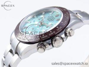 Rolex Daytona 116506 QF 1:1 Best Edition Ice Blue Dial Crystal Markers on SS Bracelet SH4130 V3 (Gain Weight) - Image 7