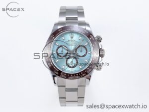 Rolex Daytona 116506 QF 1:1 Best Edition Ice Blue Dial Lume Markers on SS Bracelet SH4130 V3 (Gain Weight)