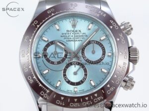 Rolex Daytona 116506 QF 1:1 Best Edition Ice Blue Dial Lume Markers on SS Bracelet SH4130 V3 (Gain Weight) - Image 2