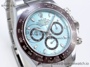 Rolex Daytona 116506 QF 1:1 Best Edition Ice Blue Dial Lume Markers on SS Bracelet SH4130 V3 (Gain Weight) - Image 3