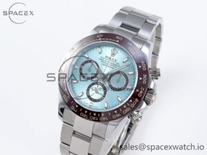 Rolex Daytona 116506 QF 1:1 Best Edition Ice Blue Dial Lume Markers on SS Bracelet SH4130 V3 (Gain Weight) - Image 4
