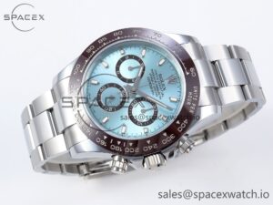 Rolex Daytona 116506 QF 1:1 Best Edition Ice Blue Dial Lume Markers on SS Bracelet SH4130 V3 (Gain Weight) - Image 6