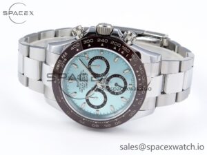 Rolex Daytona 116506 QF 1:1 Best Edition Ice Blue Dial Lume Markers on SS Bracelet SH4130 V3 (Gain Weight) - Image 5