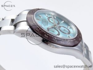 Rolex Daytona 116506 QF 1:1 Best Edition Ice Blue Dial Lume Markers on SS Bracelet SH4130 V3 (Gain Weight) - Image 8