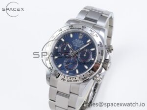 Rolex Daytona 116509 QF 1:1 Best Edition Blue Dial on SS Bracelet SH4130 V3 (Gain Weight) - Image 4