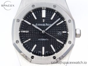 Audermars Piguet Royal Oak 41mm 15400 SS APSF 1:1 Best Edition Black Textured Dial on Black Rubber Strap SA3120 Super Clone V3 - Image 2