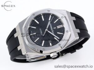 Audermars Piguet Royal Oak 41mm 15400 SS APSF 1:1 Best Edition Black Textured Dial on Black Rubber Strap SA3120 Super Clone V3 - Image 6
