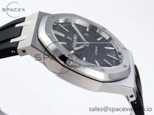 Audermars Piguet Royal Oak 41mm 15400 SS APSF 1:1 Best Edition Black Textured Dial on Black Rubber Strap SA3120 Super Clone V3 - Image 8