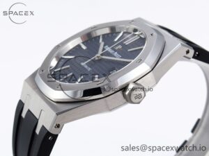 Audermars Piguet Royal Oak 41mm 15400 SS APSF 1:1 Best Edition Blue Textured Dial on Black Rubber Strap SA3120 Super Clone V3 - Image 7