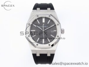 Audermars Piguet Royal Oak 41mm 15400 SS APSF 1:1 Best Edition Gray Textured Dial on Black Rubber Strap SA3120 Super Clone V3