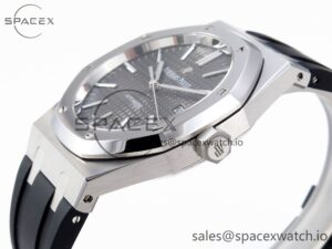 Audermars Piguet Royal Oak 41mm 15400 SS APSF 1:1 Best Edition Gray Textured Dial on Black Rubber Strap SA3120 Super Clone V3 - Image 7