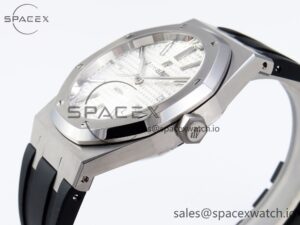 Audermars Piguet Royal Oak 41mm 15400 SS APSF 1:1 Best Edition White Textured Dial on Black Rubber Strap SA3120 Super Clone V3 - Image 7