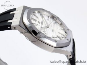 Audermars Piguet Royal Oak 41mm 15400 SS APSF 1:1 Best Edition White Textured Dial on Black Rubber Strap SA3120 Super Clone V3 - Image 8