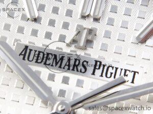 Audermars Piguet Royal Oak 41mm 15400 SS APSF 1:1 Best Edition White Textured Dial on Black Rubber Strap SA3120 Super Clone V3 - Image 9