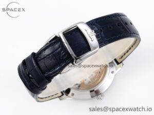 Jaeger-Lecoultre Rendez-Vous Night & Day SS APSF 1:1 Best Edition Blue Textured Dial Diamonds Bezel on Blue Leather Strap SA898 - Image 14